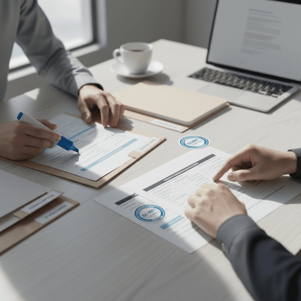 Supplier qualification review documents and certification badges