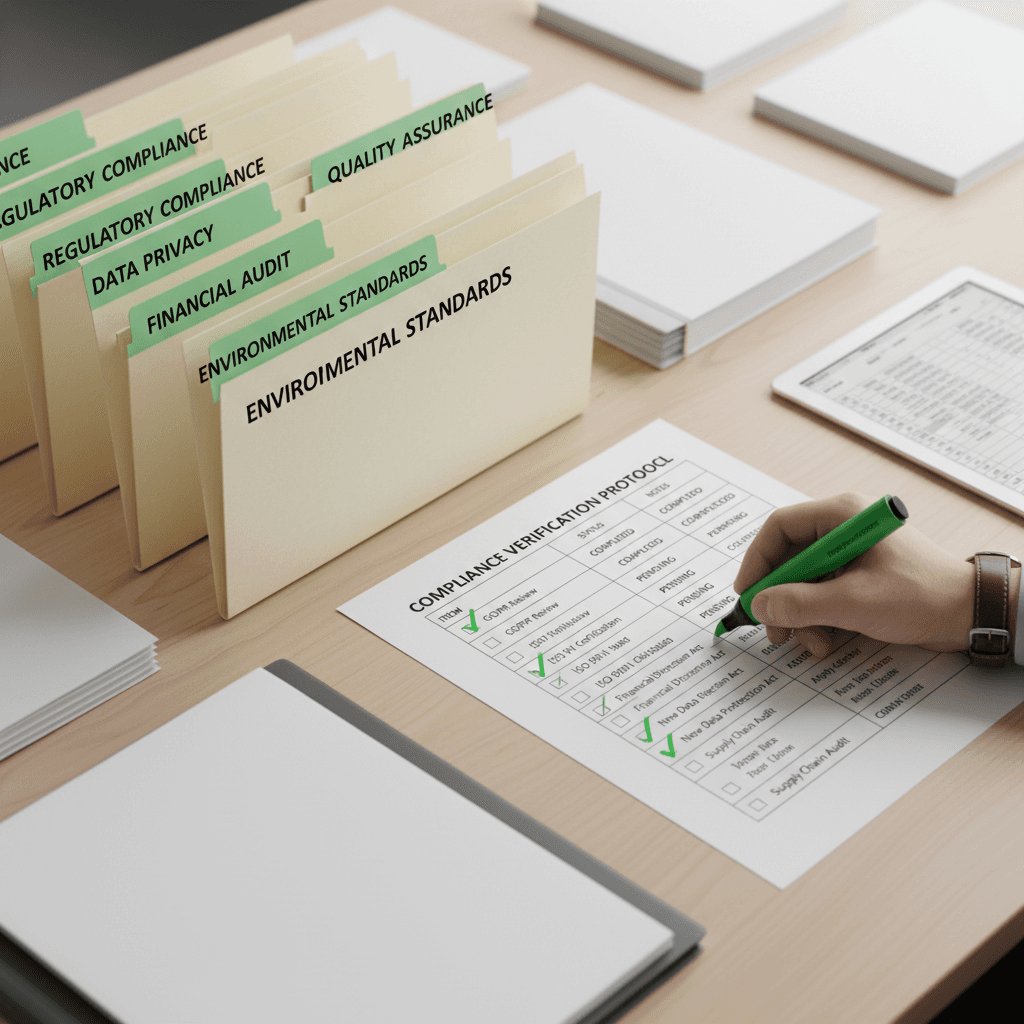 Compliance documentation and regulatory checklist management