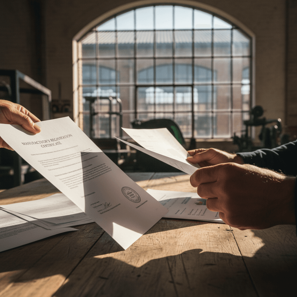 Supplier verification documents and credentials