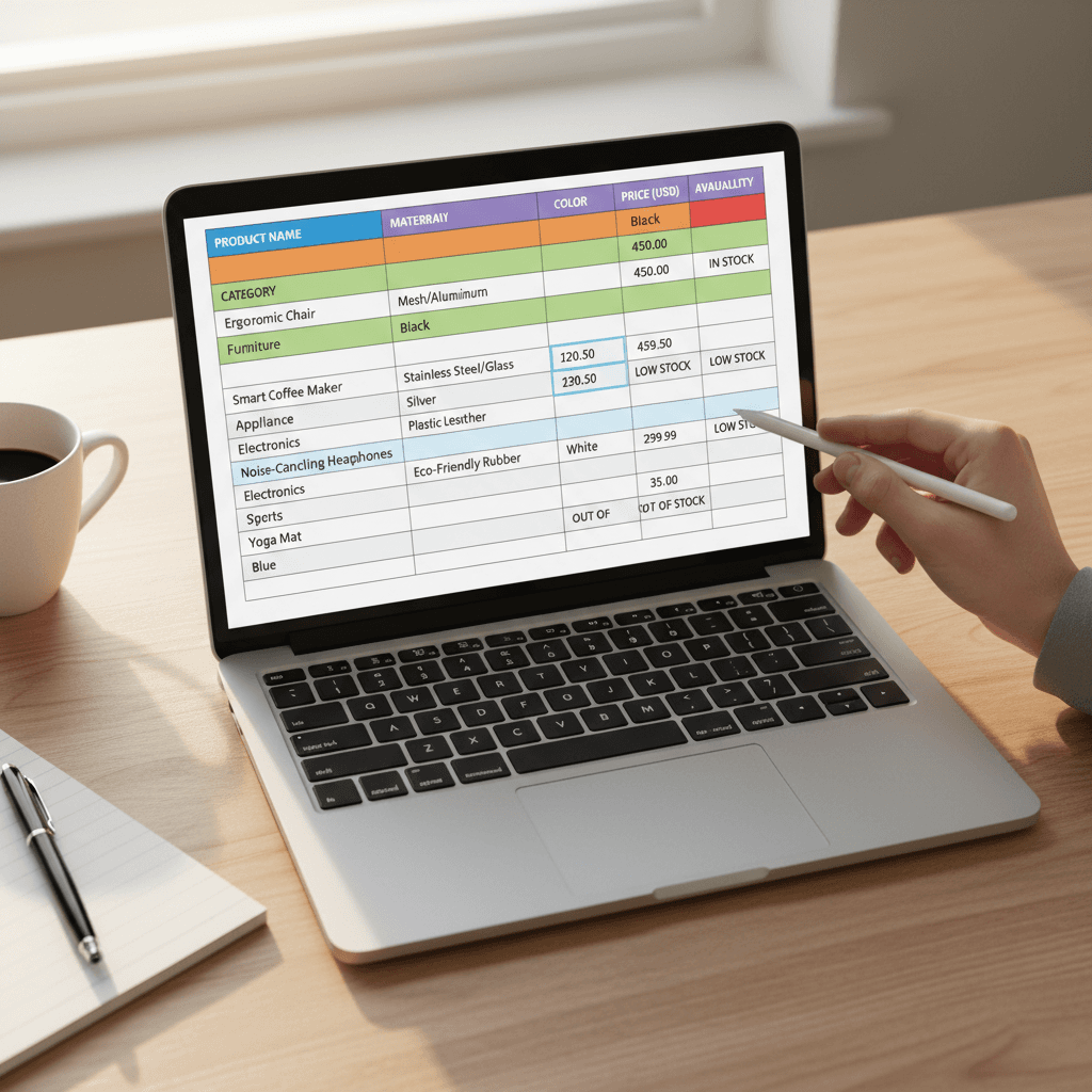 Product data mapping and attribute organization
